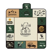 Qunature picnic mat waterproof tourist blanket 2 x 2 m - multicolored