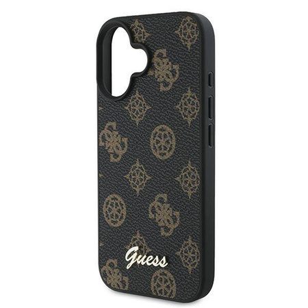 GUESS futerał do IPHONE 16 Plus kompatybilny z MagSafe GUHMP16MPGPYSK (PU Peony Script) czarny