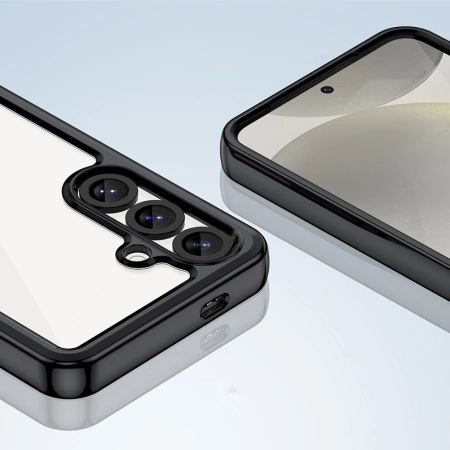 Etui Outer Space Case na Samsung Galaxy S25 Edge pokrowiec z elastyczną ramką - czarne