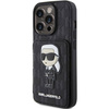 Karl Lagerfeld nakładka do iPhone 15 Pro 6,1" KLHCP15LSAKKNSCK czarna hardcase Saffiano Cardslots and Stand Monogram Ikonik Patch