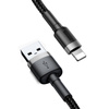 Baseus Cafule Cable - Kabel połączeniowy USB do Lightning, 1.5 A, 2 m (szary/czarny)