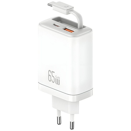 Ładowarka sieciowa USAMS Xiang Series    CC299 65W 1xUSB-C 1xUSB-A + kabel USB-C biały