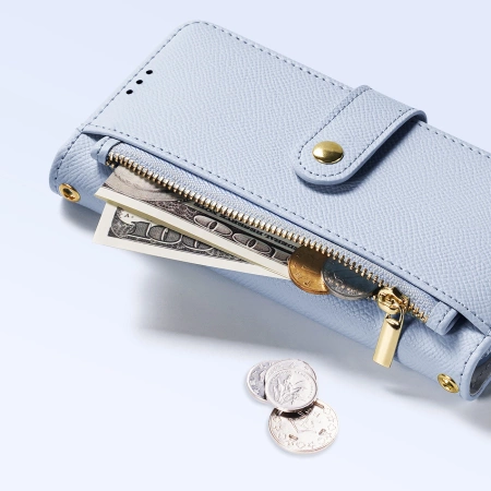 Dux Ducis Lawa iPhone 16 Pro Leather Case with Detachable Magnetic Wallet - Blue