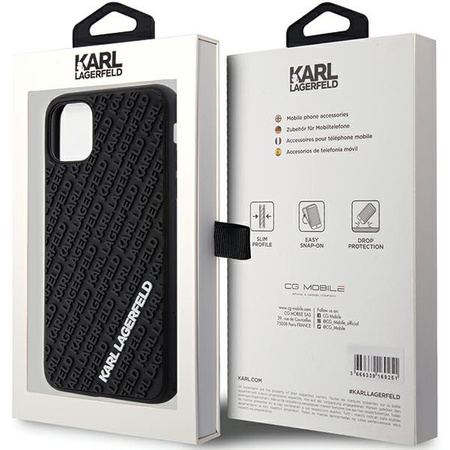 Karl Lagerfeld KLHCN613DMKRLK iPhone 11 / Xr 6.1&quot; black/black hardcase 3D Rubber Multi Logo