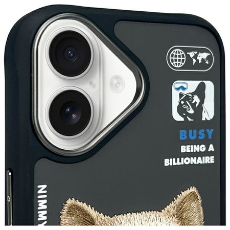 Nimmy etui iPhone 16 6.1" czarny/black    Cool&Cute 2.0 Dog