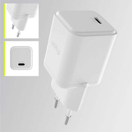 Allity ładowarka sieciowa GaN PD QC ATC-01-20WC 1x USB-C 20W biała