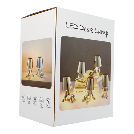 Lampka nocna GOLD MAN Art Deco stojący (wzór 1) MLTL