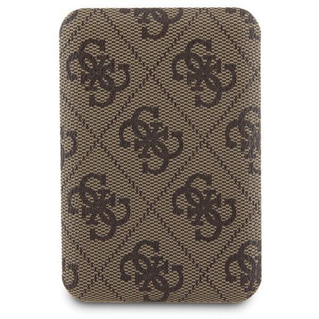 Zestaw Guess GUBPM5P15L4GEMGW iPhone 15 Pro 6.1" hardcase + Powerbank 5000mAh MagSafe brązowy/brown 4G Metal Logo