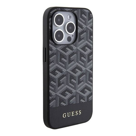 Guess GCube Stripes MagSafe Hülle für iPhone 15 Pro Max – Schwarz