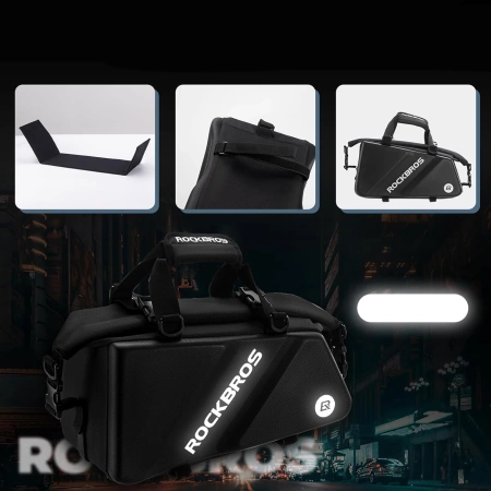 Rockbros 30140090001 Fahrradtasche für Kofferraum 11,6 l – Schwarz