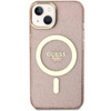 Guess GUHMP14MHCMCGP iPhone 14 Plus 6.7" pink/pink Hardcase Glitter Gold MagSafe
