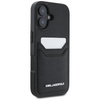 Original Handyhülle IPHONE 16 Karl Lagerfeld HC Grained PU Cardslot Metal Elong schwarz
