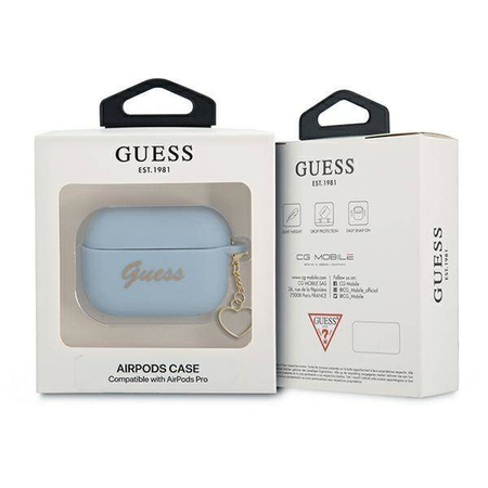Guess GUAPLSCHSB AirPods Pro cover blue / blue Silicone Charm Collection