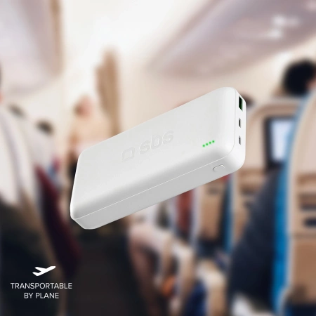 Powerbank SBS TTBB20000PD20W 20000 mAh 20W Power Delivery z MicroUSB, USB-C, USB-A - biały