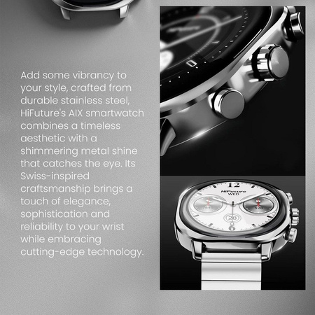 HIFUTURE smartwatch ze stali nierdzewnej ze sztuczną inteligencją AIX (OLED) (CORNING GORILLA GLASS) czarny