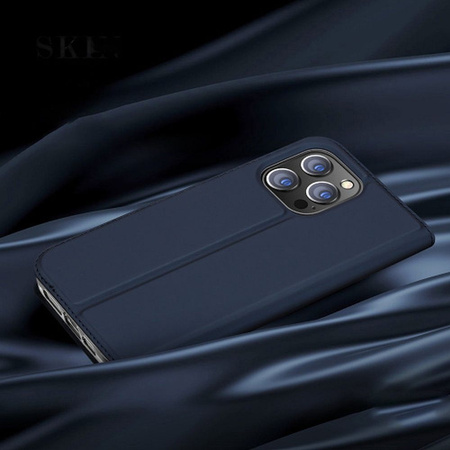 Etui do iPhone 15 Pro Max pokrowiec z klapką i portfelem Dux Ducis Skin Pro - niebieski