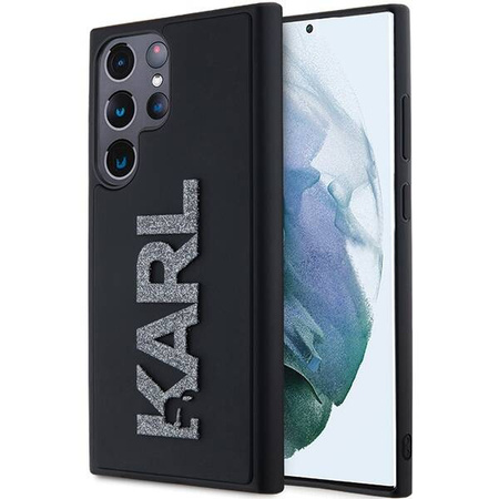 Oryginalne Etui KARL LAGERFELD hardcase 3D Rubber Glitter Logo KLHCS24S3DMBKCK do Samsung Galaxy S24 Ultra czarny