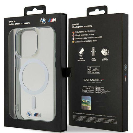 Hülle BMW BMHMP14XHCRS iPhone 14 Pro Max 6.7" transparente Hartschale Silberring MagSafe
