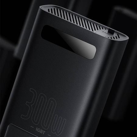 Baseus IGBT samochodowa przetwornica inwerter prądu 300W 220V (wtyczka CN/EU) czarny (CGNB010101)