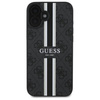Original Handyhülle IPHONE 16 Guess Hardcase 4G Printed Stripes MagSafe (GUHMP16SP4RPSK) schwarz