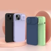 Nillkin CamShield Silky Silicone Case iPhone 14 Hülle mit Kameraabdeckung blau
