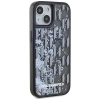 Karl Lagerfeld Liquide Glitter Monogram Gradient iPhone 15 Case - Black