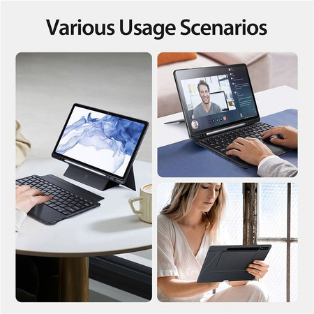 DUX DUCIS DK - etui składane z klawiaturą bezprzewodową do Samsung Tab S8 (X700/X706)/S7 (T870/T875/T876B) czarne