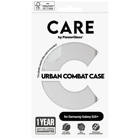 Etui CARE by PanzerGlass Flagship Urban Combat do Samsung Galaxy S25+ - przezroczysty