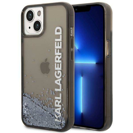 Karl Lagerfeld Liquid Glitter Translucent Elongated Logo Case – Etui iPhone 14 Plus (czarny)