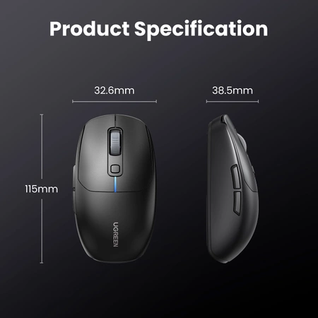 Ugreen MU103 Bluetooth 5.0 computer mouse / 2.4GHz USB receiver - black