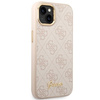 Oryginalne Etui IPHONE 14 Guess Hard Case 4G Vintage Gold Logo (GUHCP14SHG4SHP) różowe