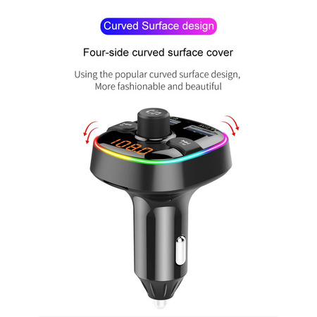 Transmiter FM MP3 z bluetooth 5.0 + czytnik kart pamieci + 2xUSB QC3.0 BC52L