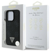 Guess Grained Hot Stamp Peony Triangle Logo MagSafe - Etui do iPhone 16 Pro Max (czarny)