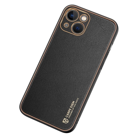 Dux Ducis Yolo etui iPhone 14 Plus elegancki pokrowiec ze skóry ekologicznej czarny