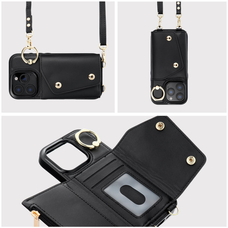 Futerał portfel WONDER dla IPHONE 15 czarny