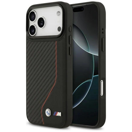 BMW M Carbon Line &amp; Logo MagSafe Case for iPhone 17 Pro Max - Red