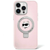Karl Lagerfeld KLHMP15LHMRSCHP iPhone 15 Pro 6,1" rosa/rosa Hardcase Ringständer Choupette Head MagSafe