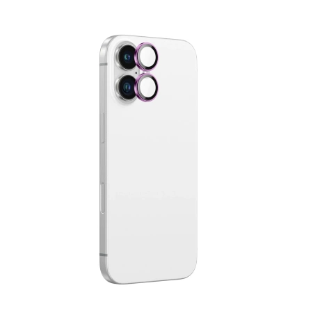 Szkło hartowane AMAZINGTHING AR Aluminium 2 Lens Glass z ramką na soczewki aparatu do iPhone 16 / 16 Plus - różowe