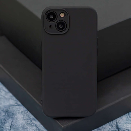 Etui do iPhone 15 Pro czarne + Szkło na ekran + Szkło na aparat
