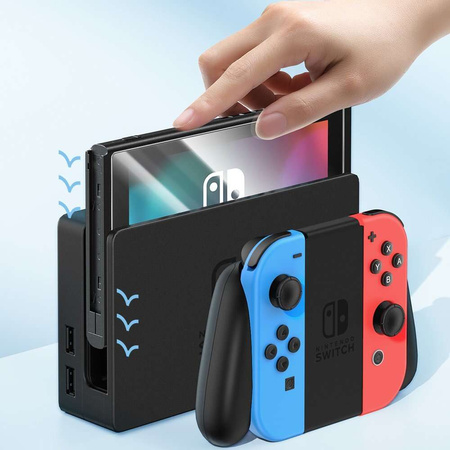 Set aus 2x Baseus Crystal Panzerglas für Nintendo Switch 2019 + Montageset - transparent