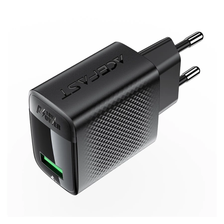 Acefast A90 GaN USB-A QC 18W Netzwerkladegerät – Schwarz