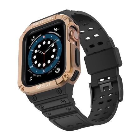 Protect Strap Band for Apple Watch 38/40/41mm Armored Case Strap - Black, Rose Gold