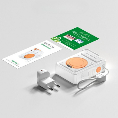 Ładowarka hybrydowa 4smarts 6w1          USB-C/USB-A PD 20W z powerbankiem 10 000 mAh, ładowanie indukcyjne Qi, kabel USB-C, stojak 360, biały