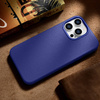 iCarer Litchi Premium Leather Case Leather Case iPhone 14 Pro Max Magnetic with MagSafe Dark Blue (WMI14220712-DB)