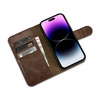 iCarer Oil Wax Wallet Case 2in1 iPhone 14 Pro Max Flip Leather Cover Anti-RFID Brown (WMI14220724-BN)