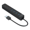 HUB 7-portowy input: USB-A 3.0 / output: 4x USB-A 3.0 + 3x USB-A 2.0   - czarny