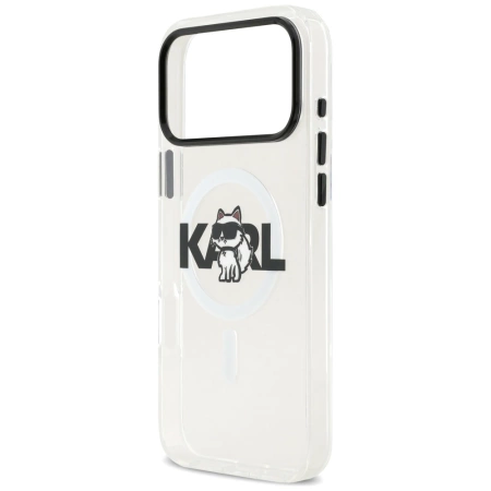 Karl Lagerfeld IML Choupette Sketch Logo MagSafe Case for iPhone 17 Pro Max - Clear
