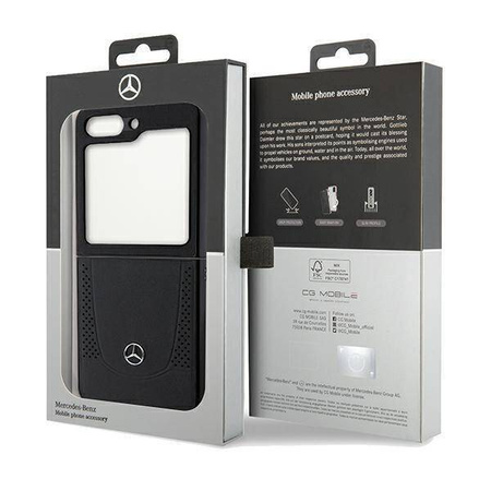 Original Case SAMSUNG GALAXY Z FLIP 5 Mercedes Hardcase Leather Urban (MEHCZF5ARMBK) black