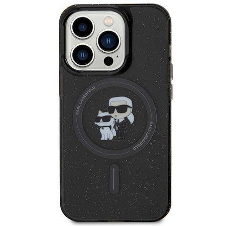 Karl Lagerfeld Karl&amp;Choupette Glitter MagSafe case for iPhone 15 Pro - black