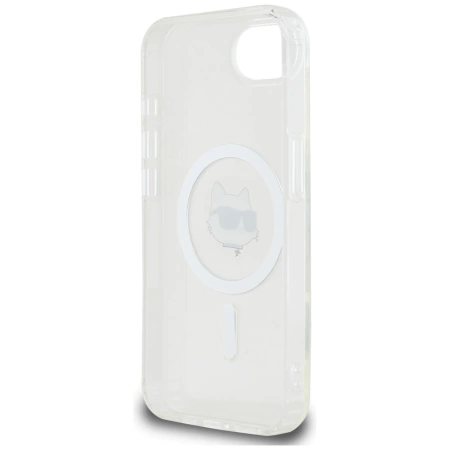 Etui Karl Lagerfeld IML Metal Choupette Head MagSafe na iPhone 16e - białe